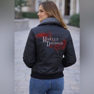 Harley-Davidson Reversible Black/Gray Jacket Sz M